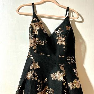 Black with rose gold sequence